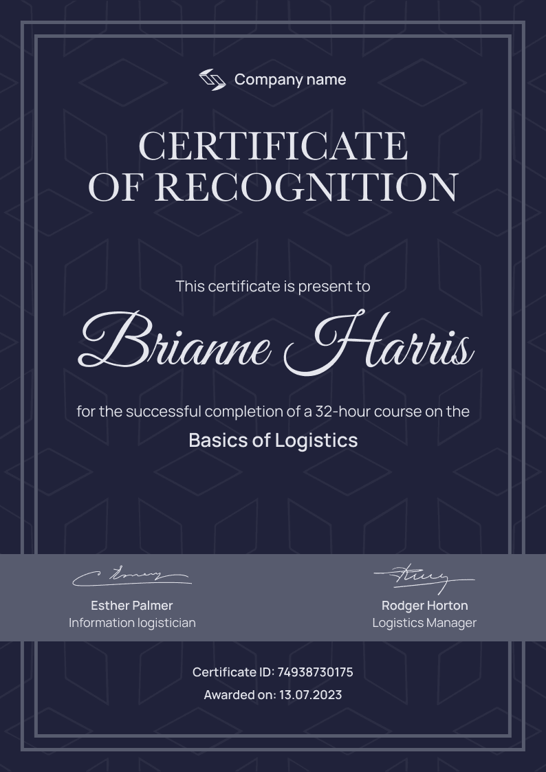 Certificate thumbnail