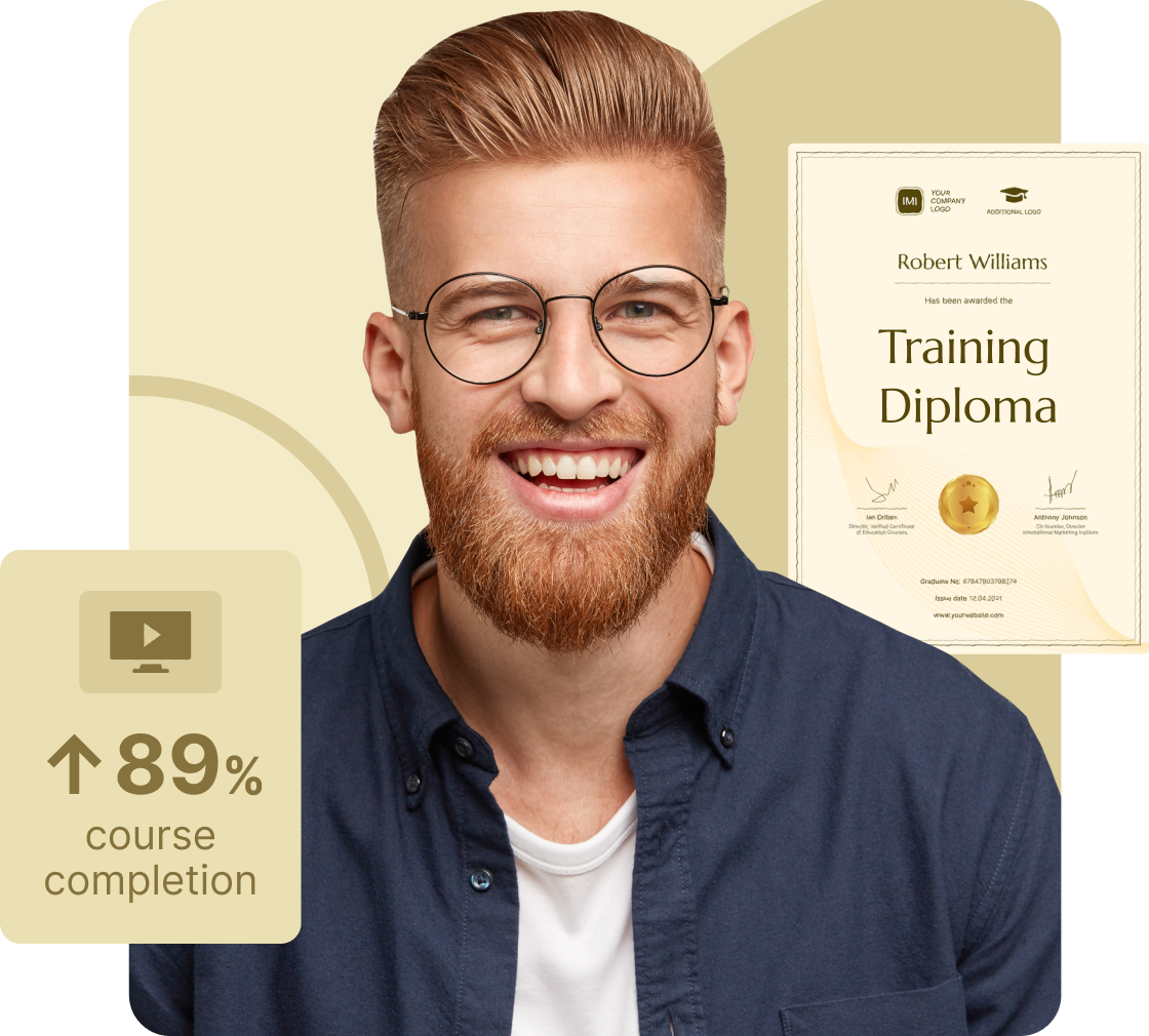 Drive course completion rates with  certificates & badges