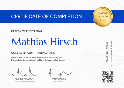 blue formal certificate of webinar portrait 12913